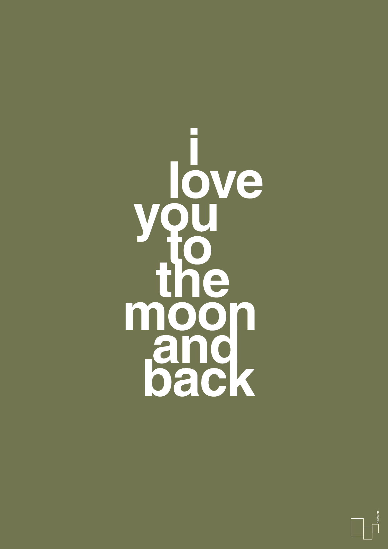 plakat: i love you to the moon and back - secret meadow-Kærlighed-A1two3