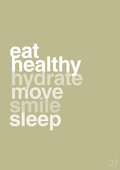 plakat: eat healthy hydrate move smile sleep - back to nature-Sundhed-A1two3