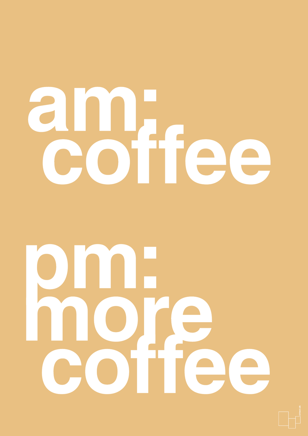 plakat: am coffee pm more coffee - charismatic-Kaffe-A1two3