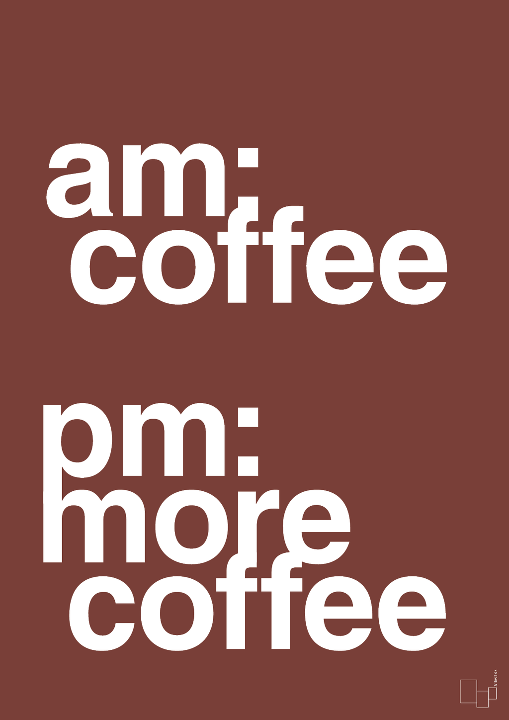 plakat: am coffee pm more coffee - red pepper-Kaffe-A1two3