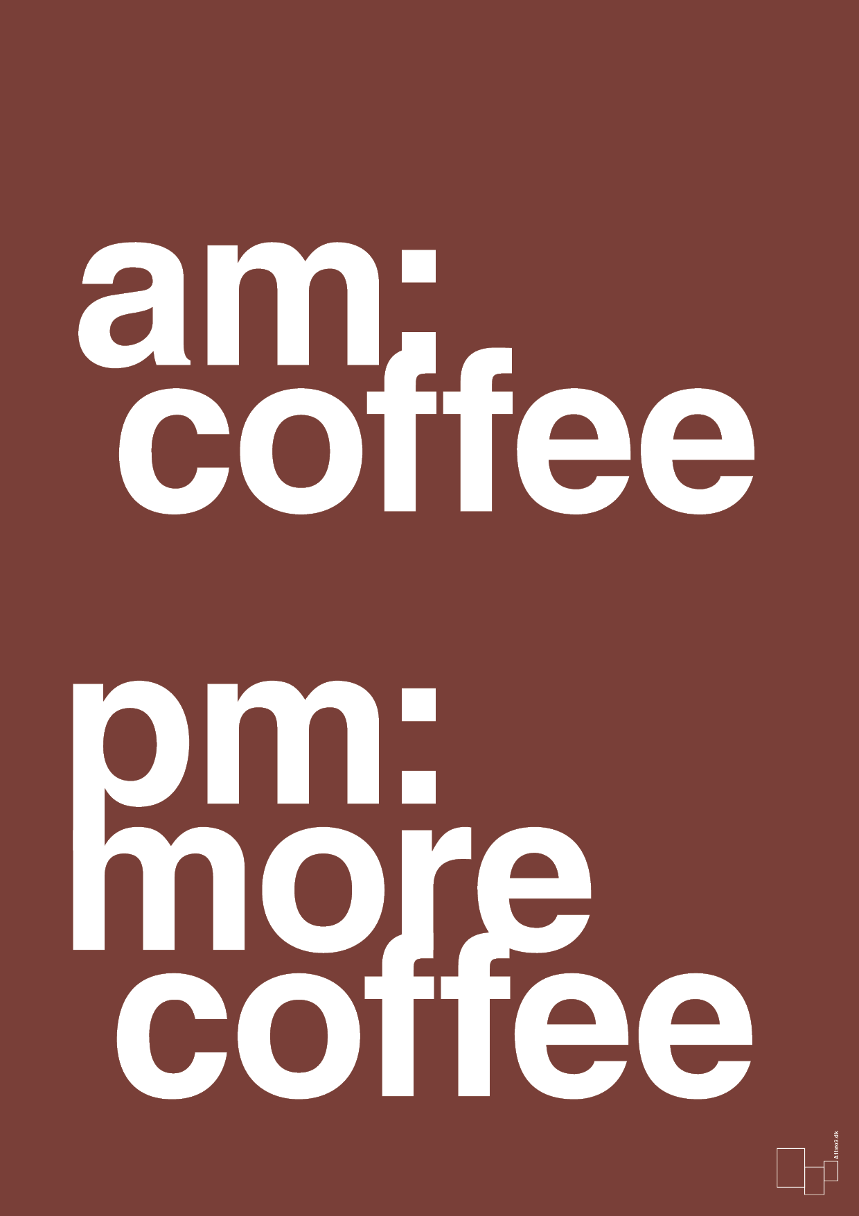 plakat: am coffee pm more coffee - red pepper-Kaffe-A1two3
