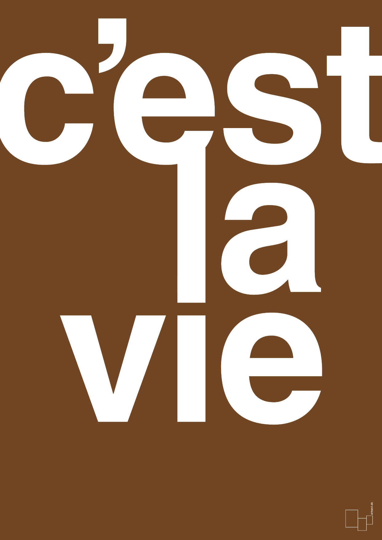 plakat: cest la vie - dark brown-Livet-A1two3