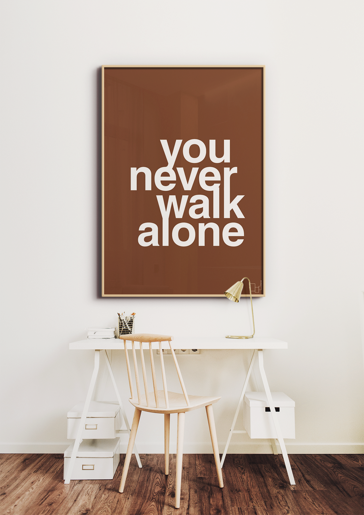 plakat: you never walk alone - graphic charcoal-Livet-A1two3