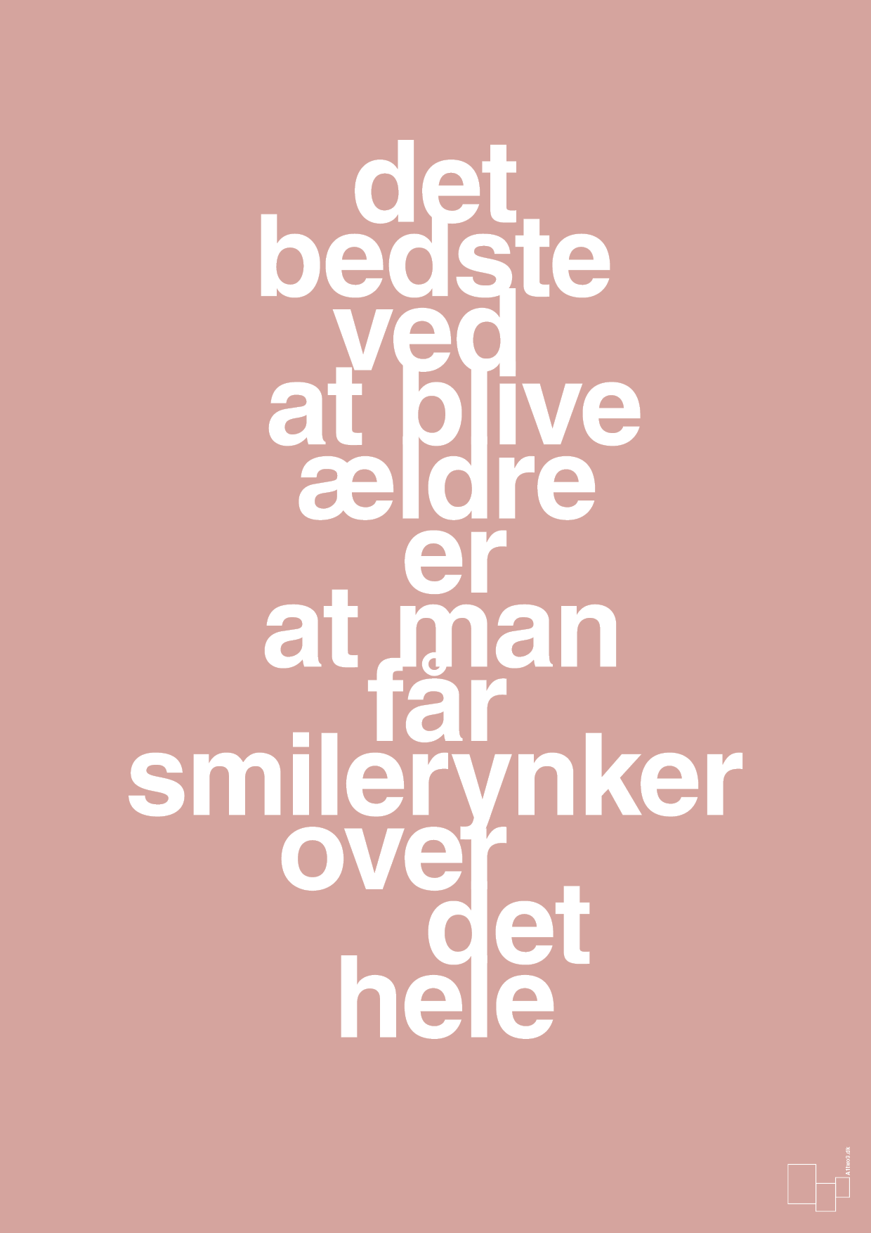 plakat: det bedste ved at blive ældre er at man får smilerynker over det hele - bubble shell-Livet-A1two3