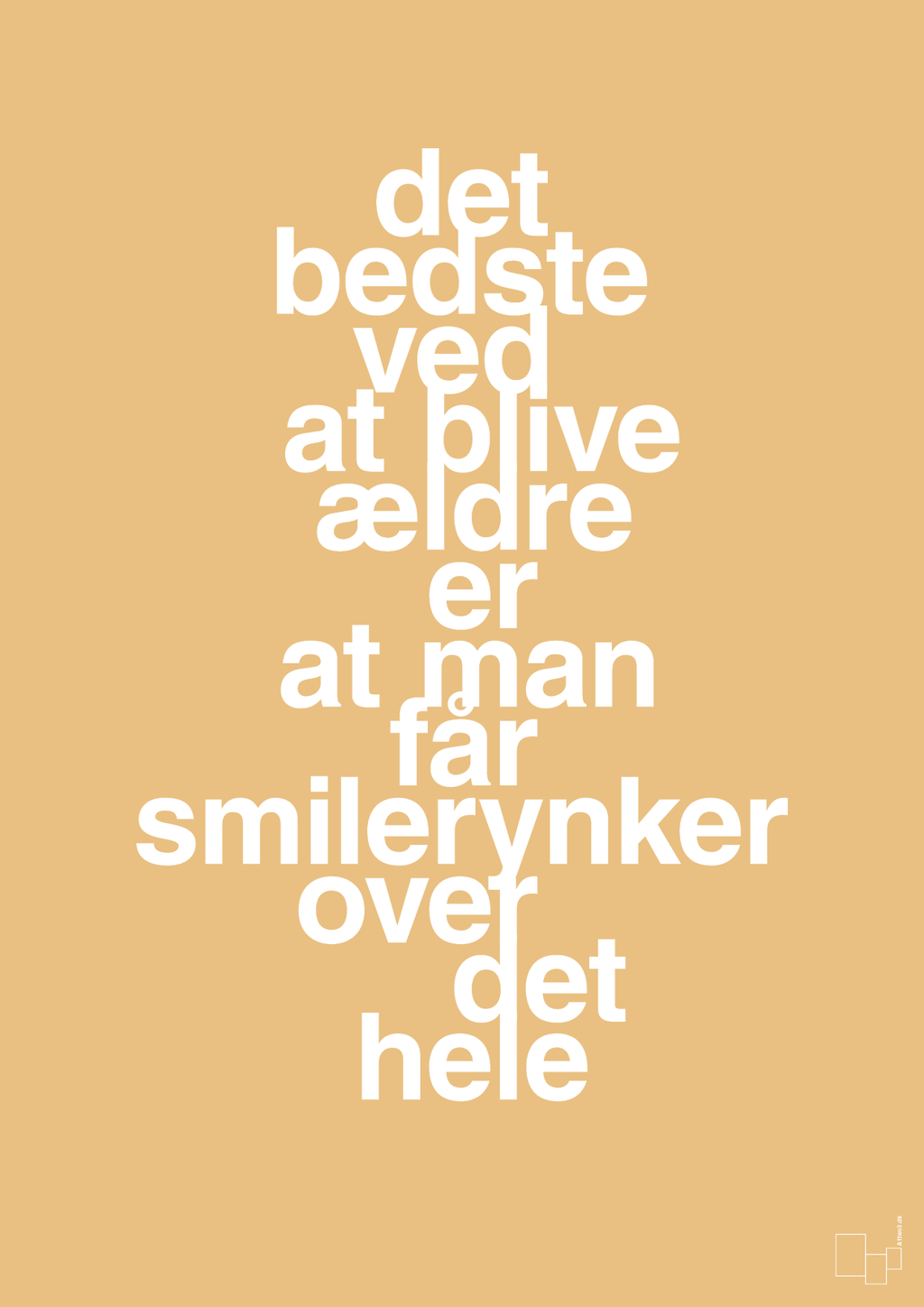 plakat: det bedste ved at blive ældre er at man får smilerynker over det hele - charismatic-Livet-A1two3