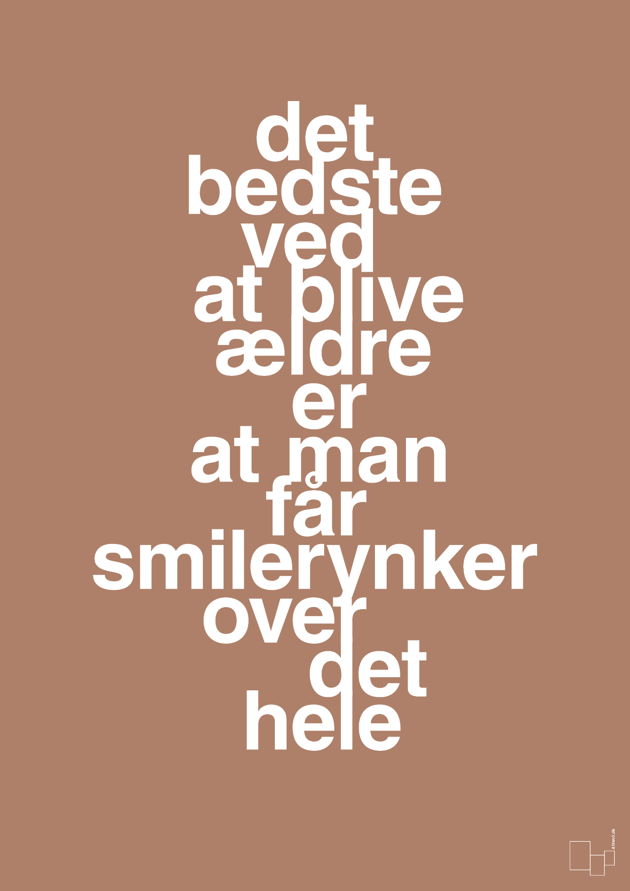 plakat: det bedste ved at blive ældre er at man får smilerynker over det hele - cider spice-Livet-A1two3