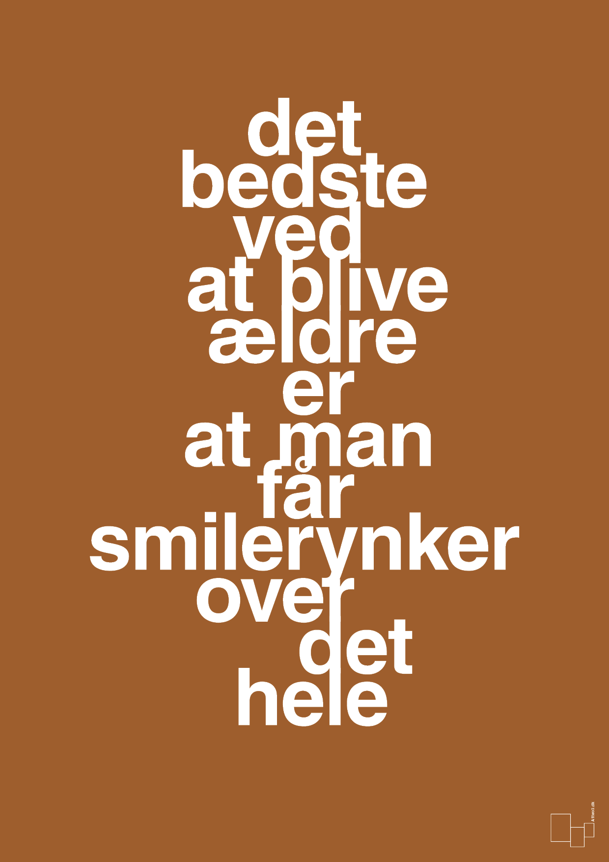 plakat: det bedste ved at blive ældre er at man får smilerynker over det hele - cognac-Livet-A1two3