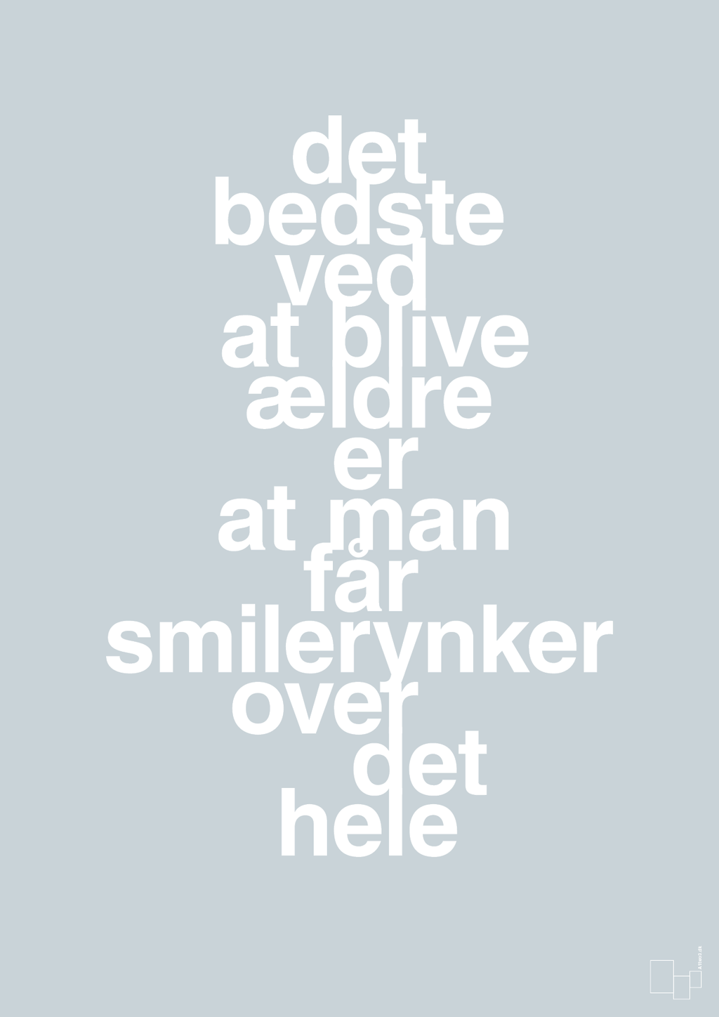 plakat: det bedste ved at blive ældre er at man får smilerynker over det hele - light drizzle-Livet-A1two3