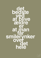 plakat: det bedste ved at blive ældre er at man får smilerynker over det hele - misty forrest-Livet-A1two3