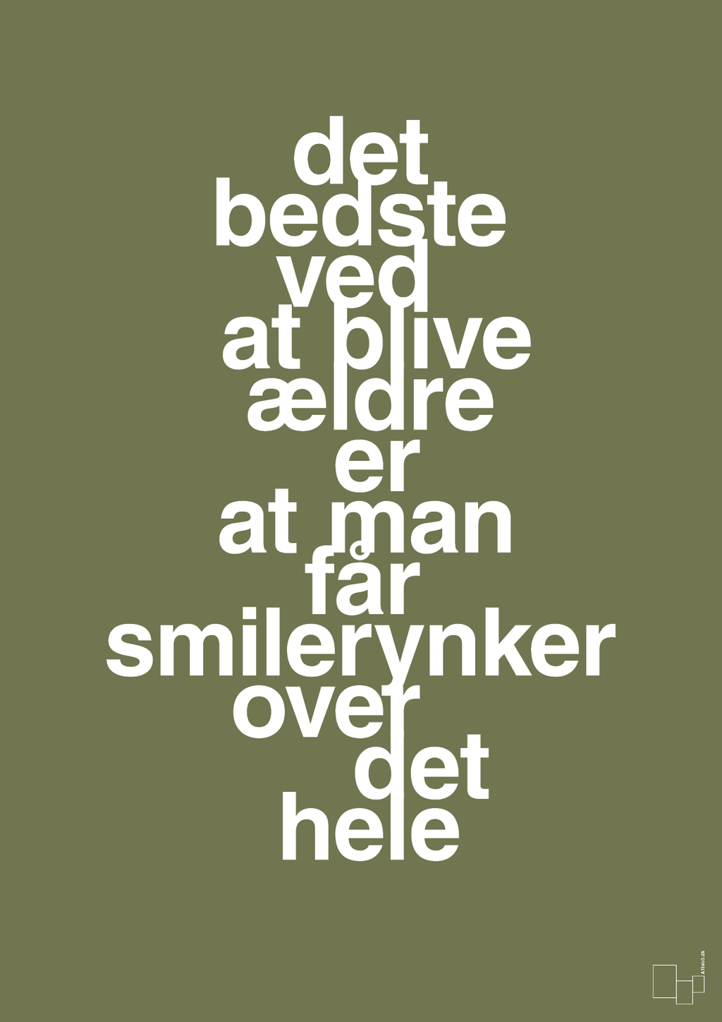 plakat: det bedste ved at blive ældre er at man får smilerynker over det hele - secret meadow-Livet-A1two3