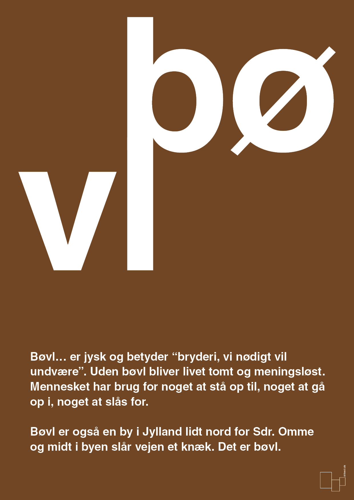 plakat: bøvl - dark brown-Retro-A1two3