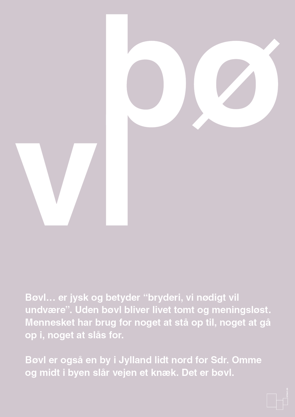 plakat: bøvl - dusty lilac-Retro-A1two3