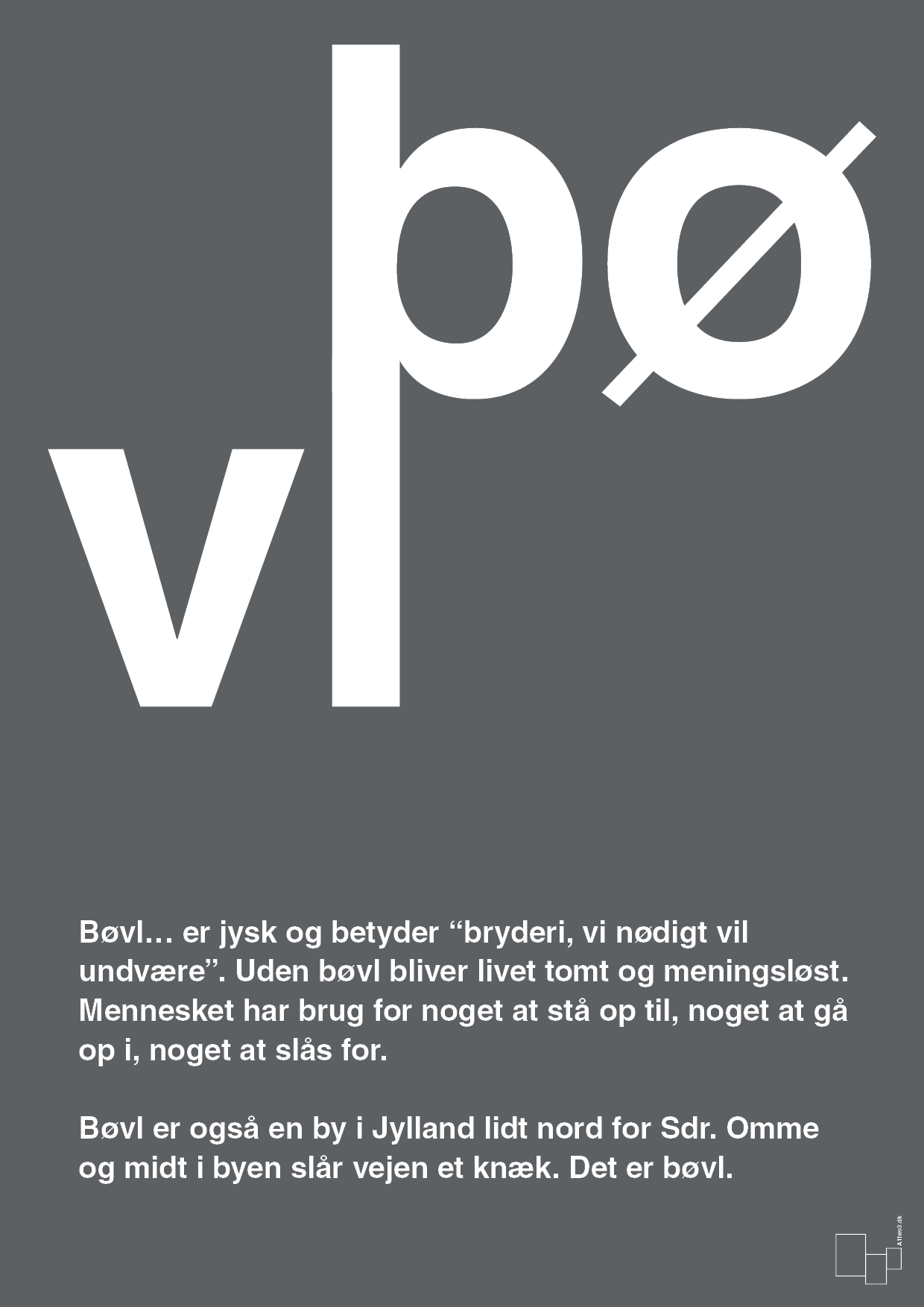 plakat: bøvl - graphic charcoal-Retro-A1two3