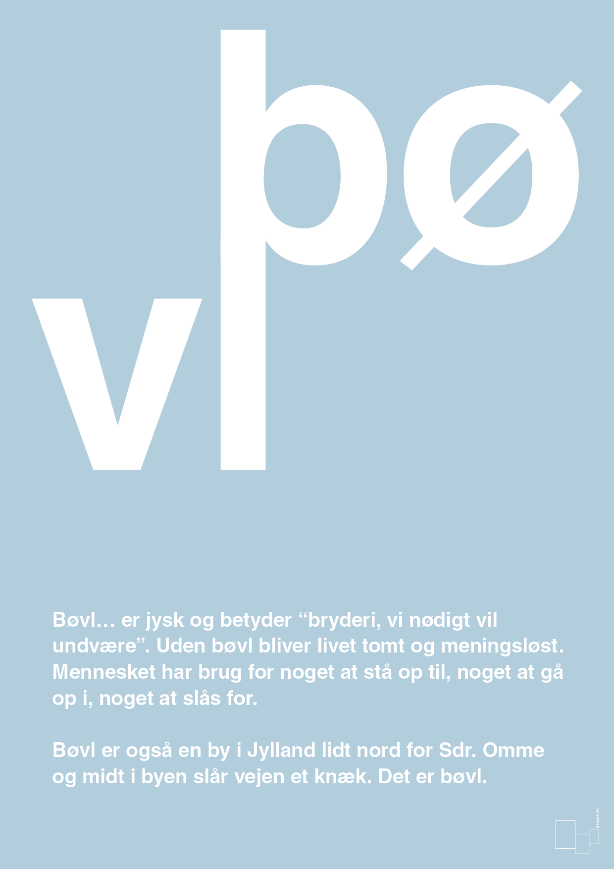 plakat: bøvl - heavenly blue-Retro-A1two3