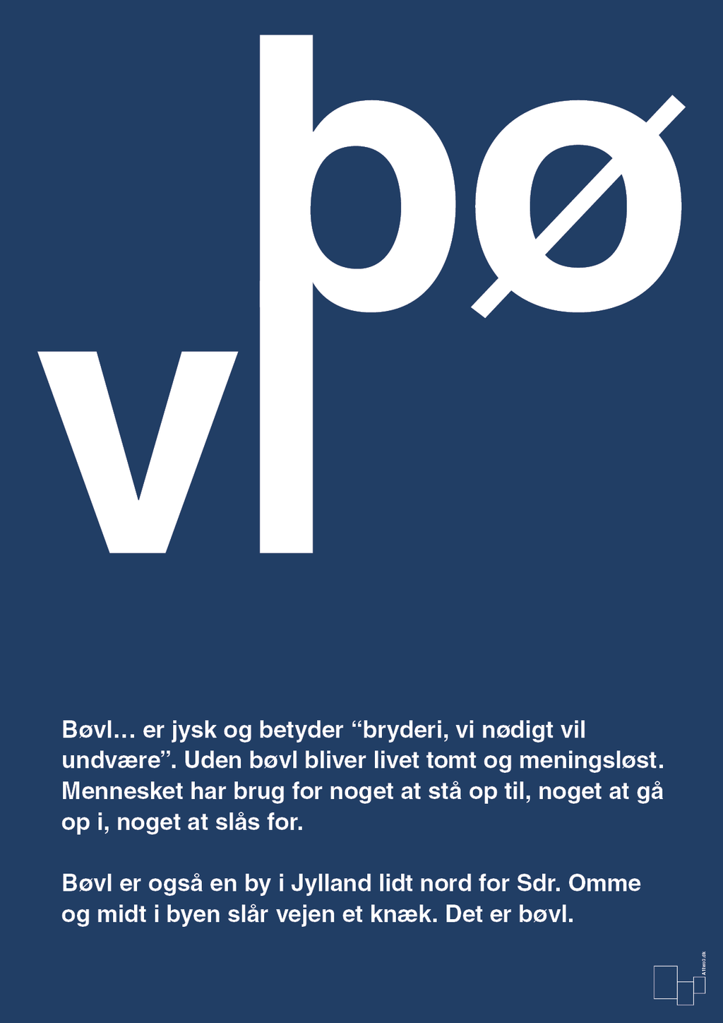 plakat: bøvl - lapis blue-Retro-A1two3