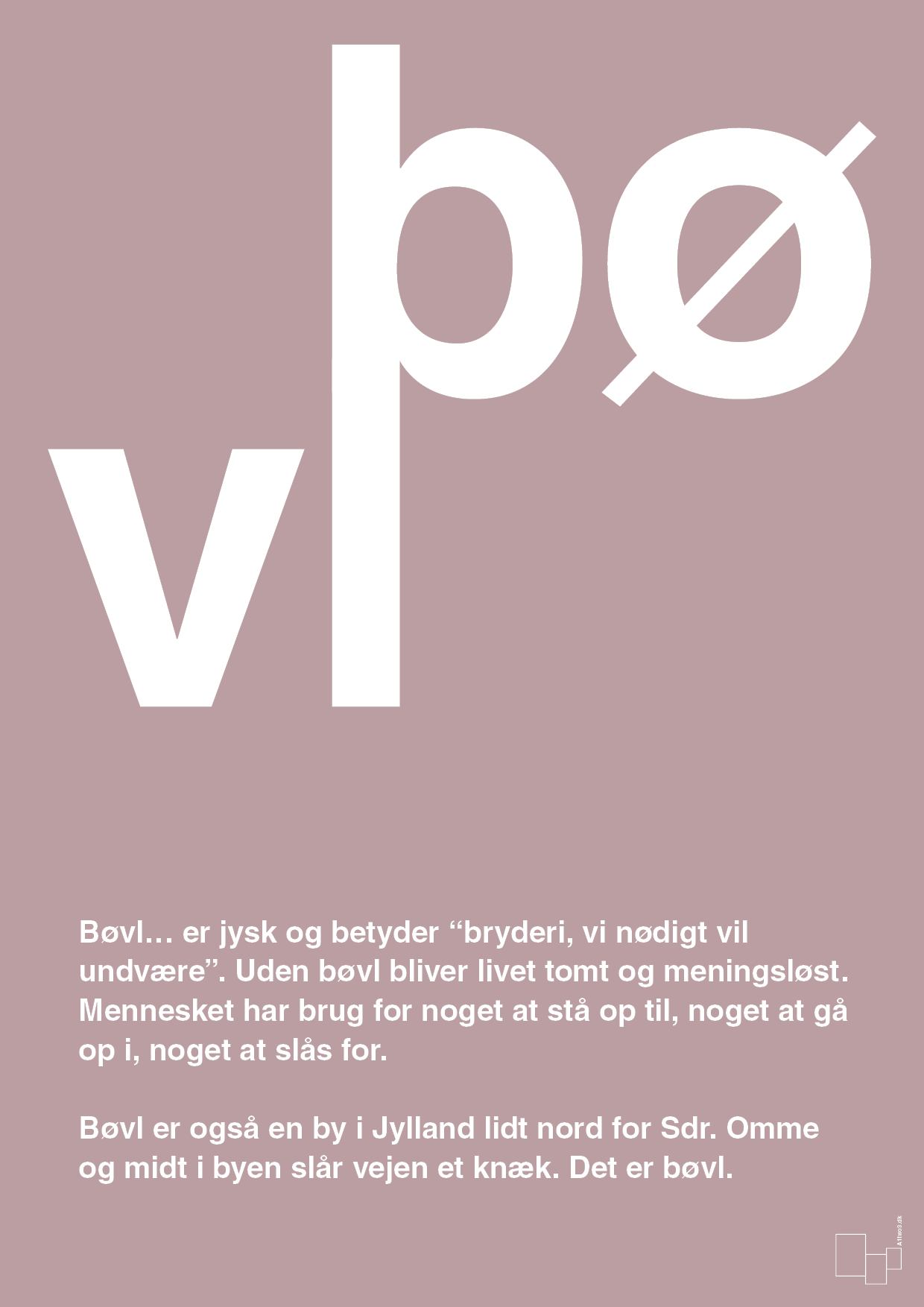 plakat: bøvl - light rose-Retro-A1two3
