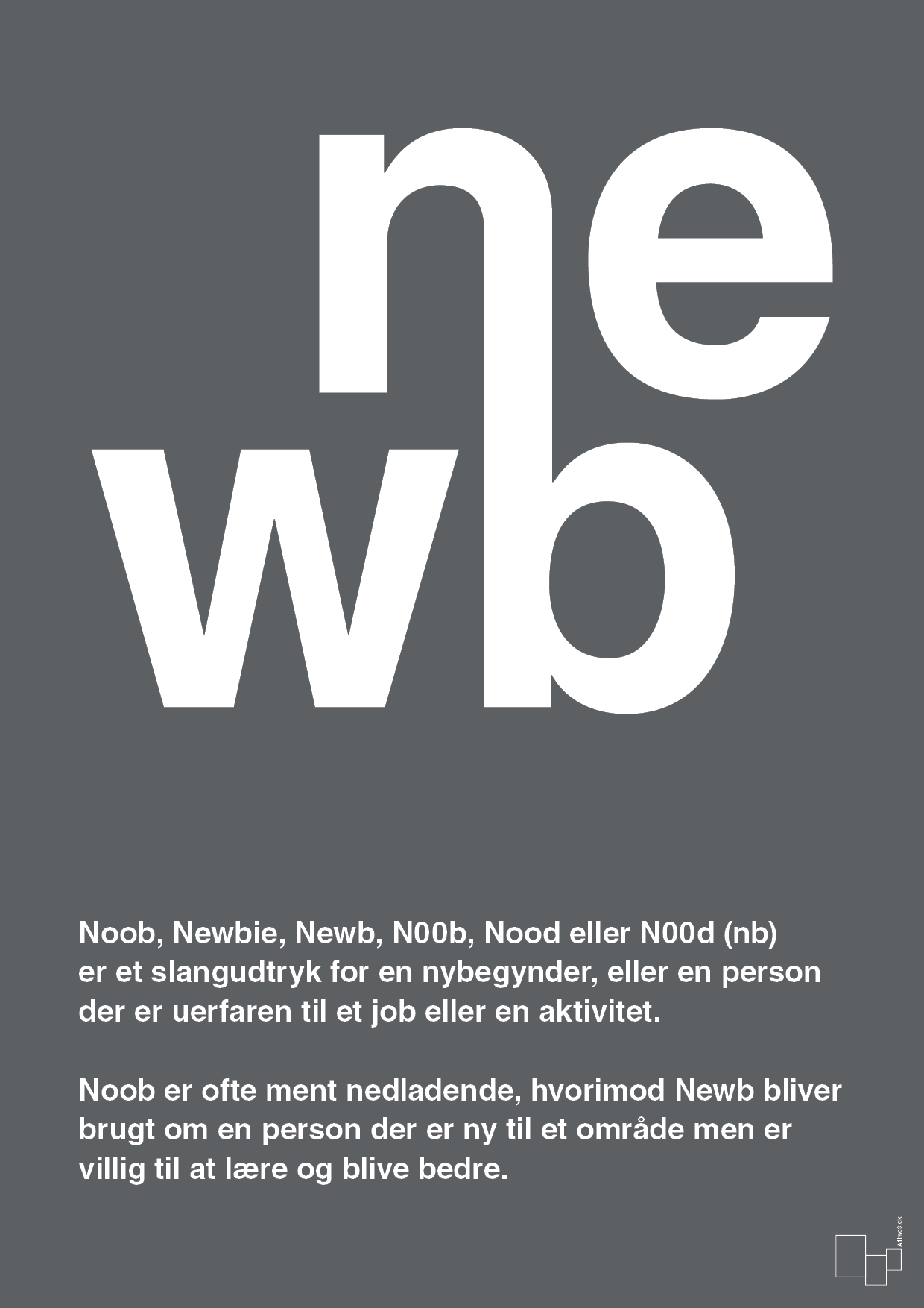 plakat: newb - graphic charcoal-Retro-A1two3