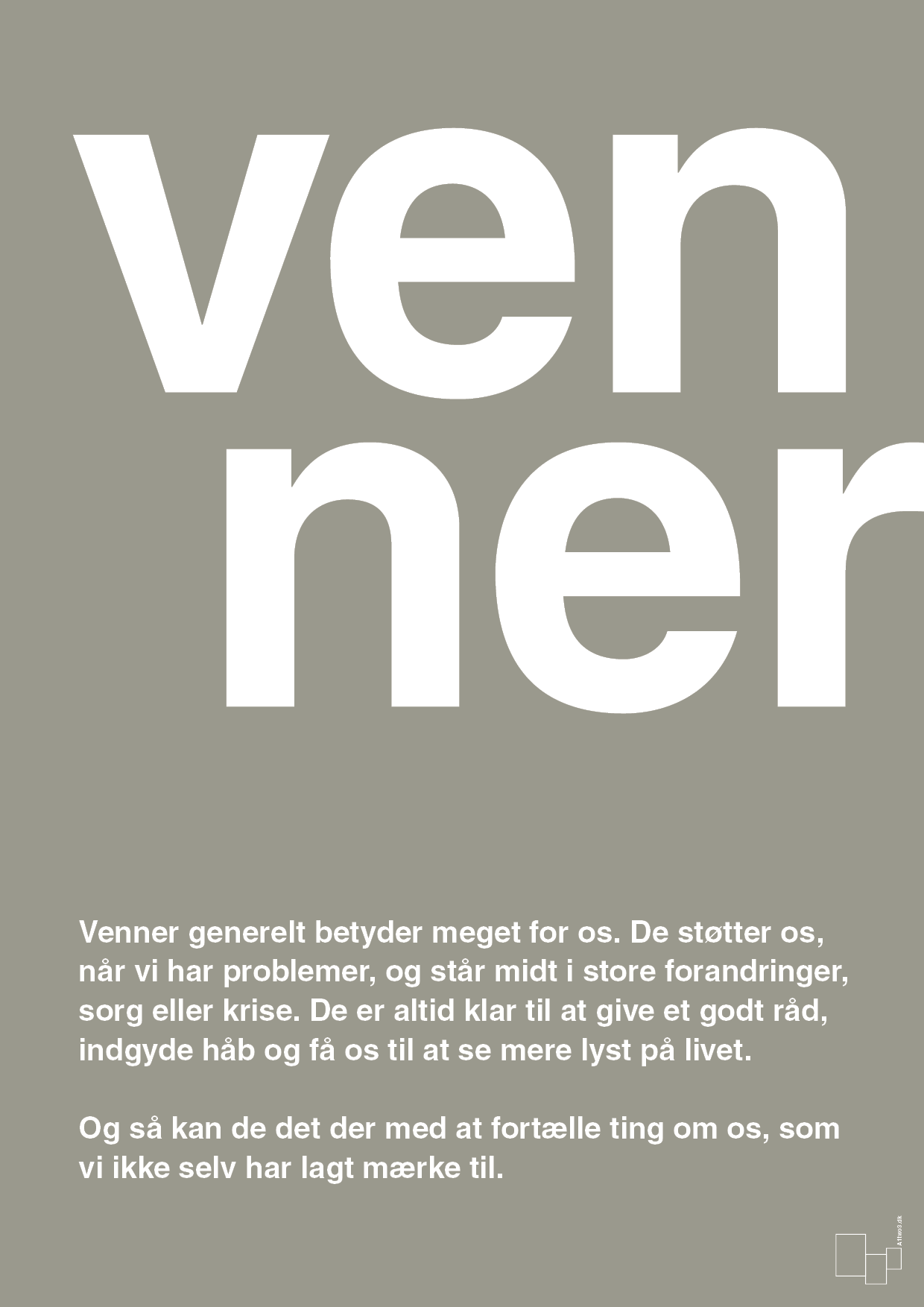 plakat: venner - battleship gray-Retro-A1two3