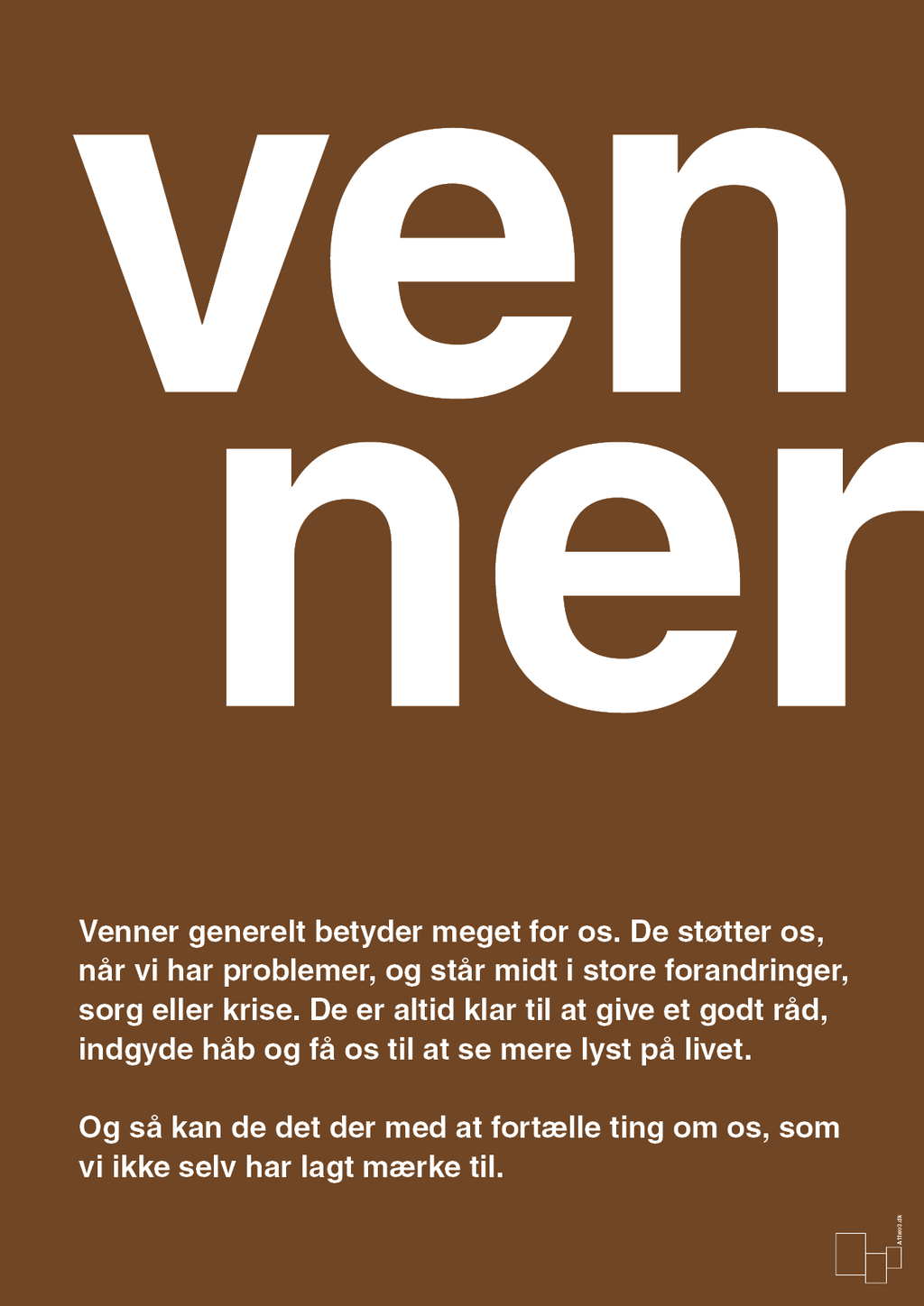 plakat: venner - dark brown-Retro-A1two3