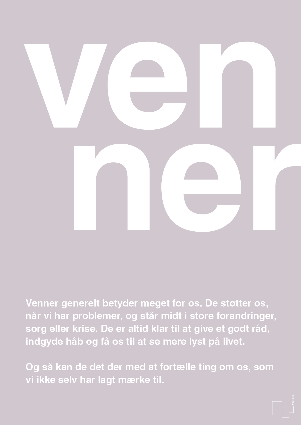 plakat: venner - dusty lilac-Retro-A1two3