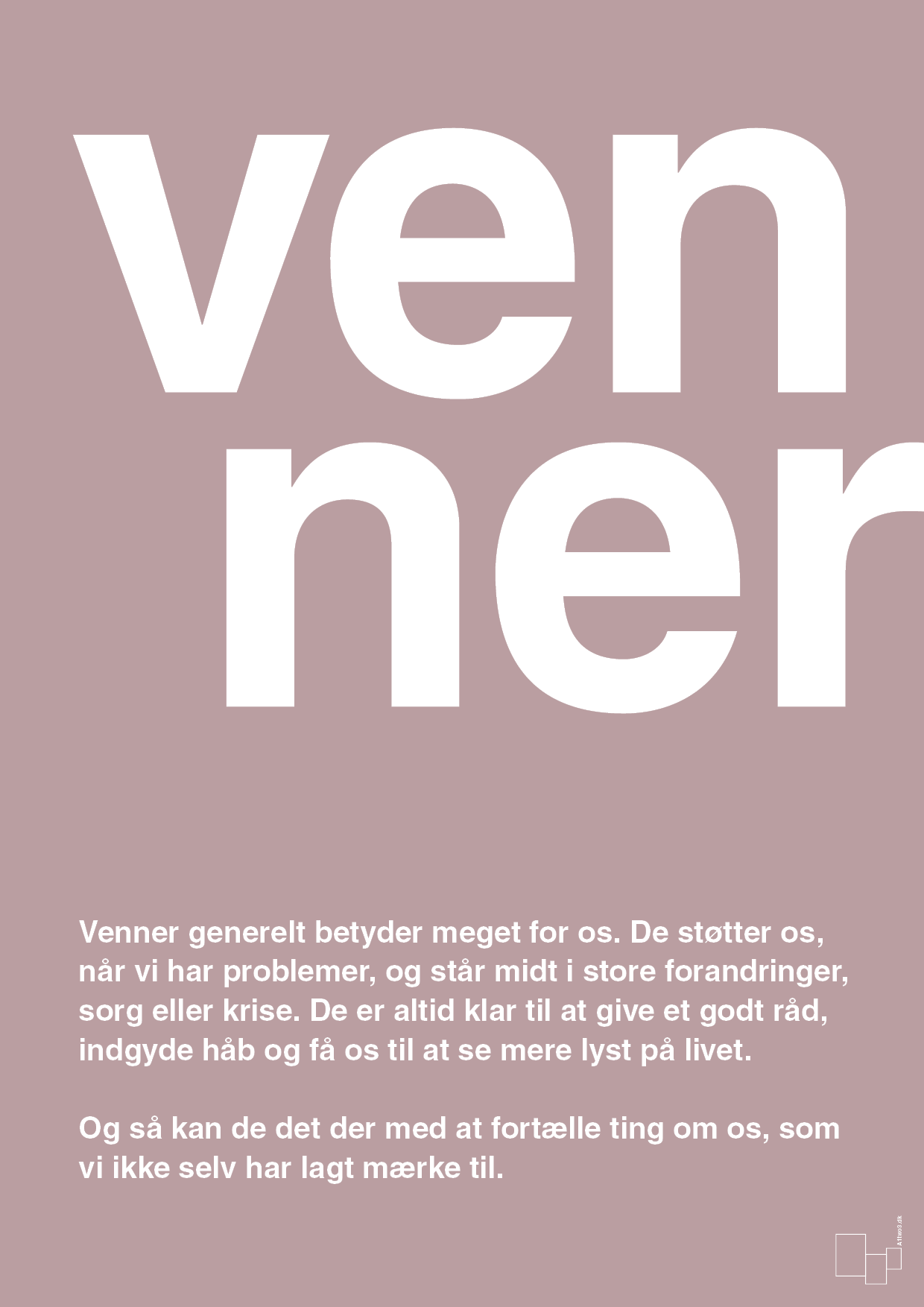 plakat: venner - light rose-Retro-A1two3