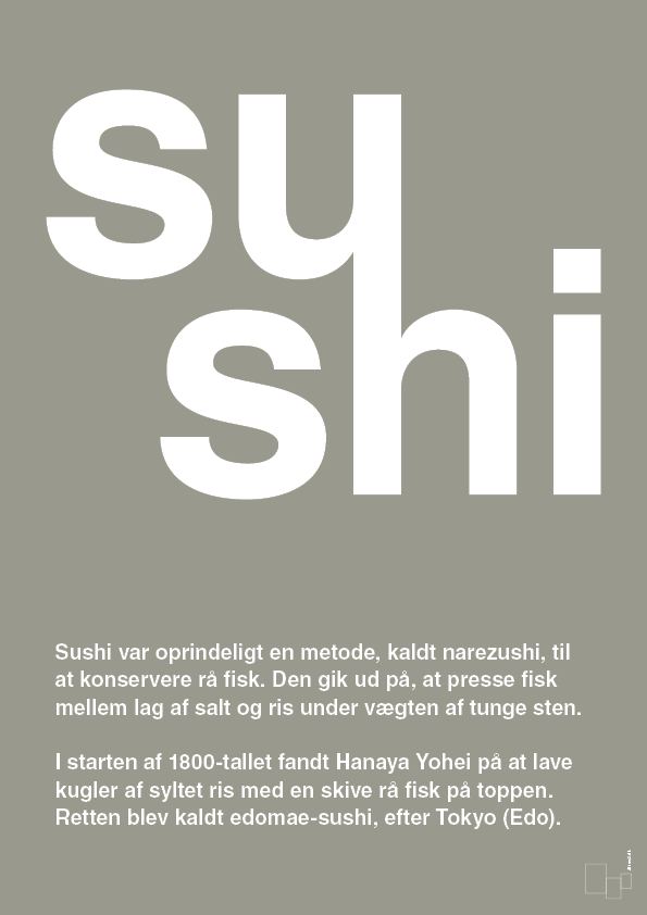 plakat: sushi - battleship gray-Retro-A1two3