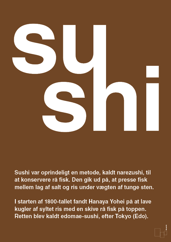 plakat: sushi - dark brown-Retro-A1two3