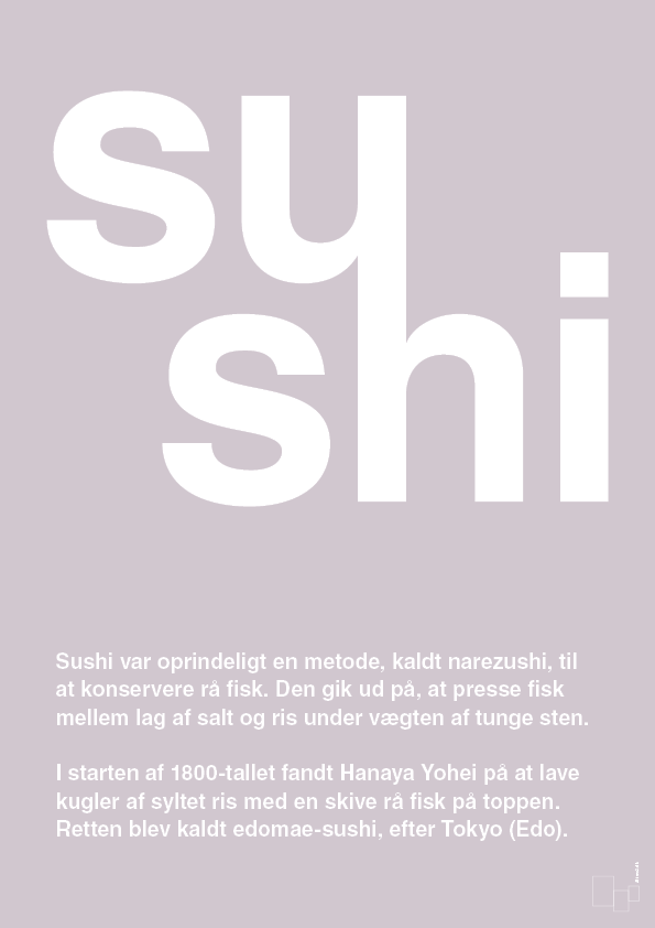 plakat: sushi - dusty lilac-Retro-A1two3