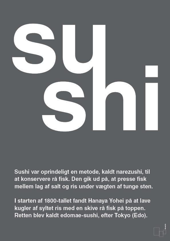 plakat: sushi - graphic charcoal-Retro-A1two3