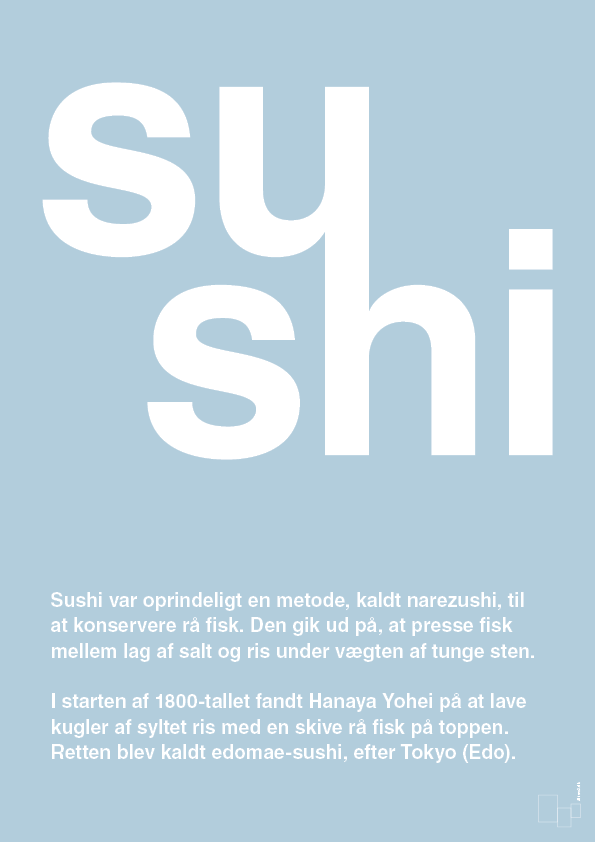 plakat: sushi - heavenly blue-Retro-A1two3