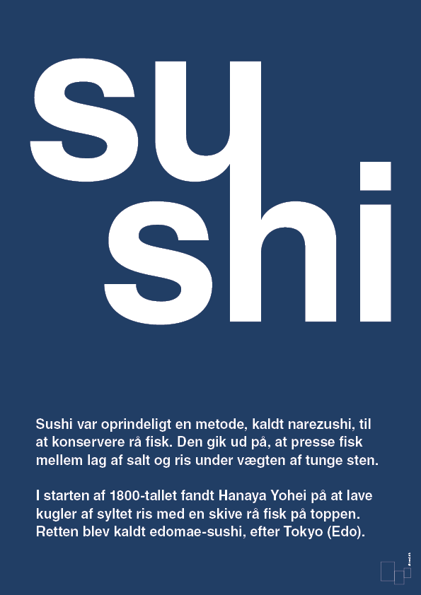 plakat: sushi - lapis blue-Retro-A1two3
