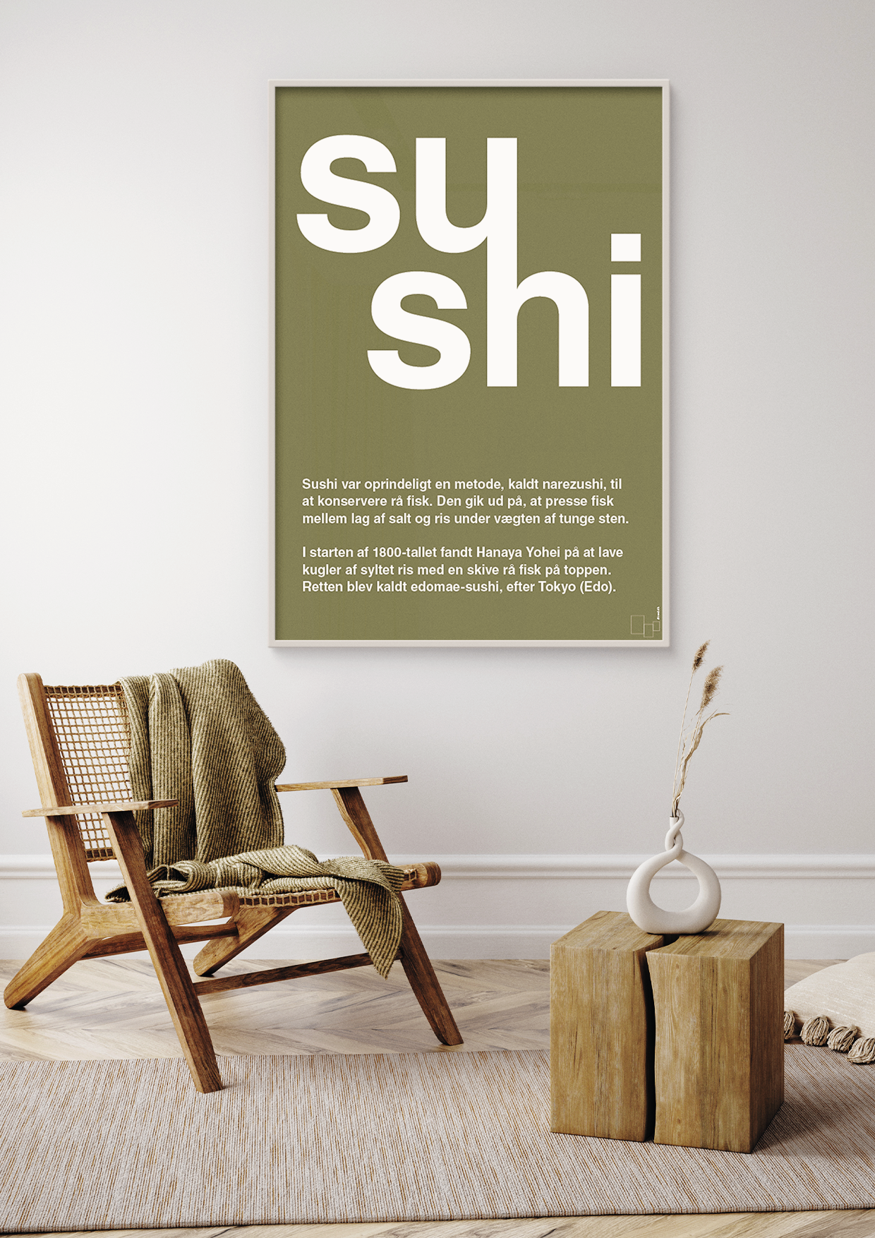 plakat: sushi - graphic charcoal-Retro-A1two3