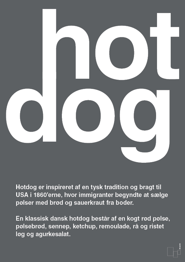 plakat: hotdog - graphic charcoal-Retro-A1two3