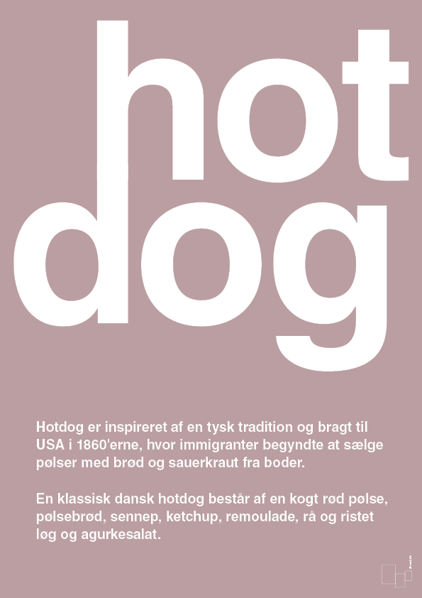 plakat: hotdog - light rose-Retro-A1two3