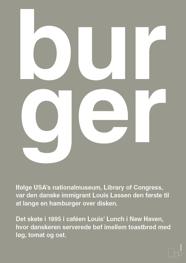 plakat: burger - battleship gray-Retro-A1two3