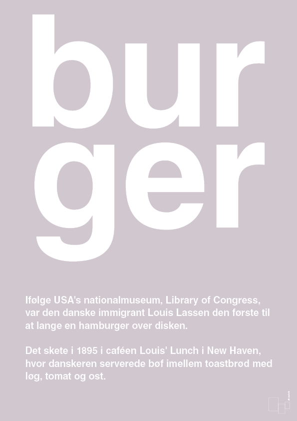 plakat: burger - dusty lilac-Retro-A1two3