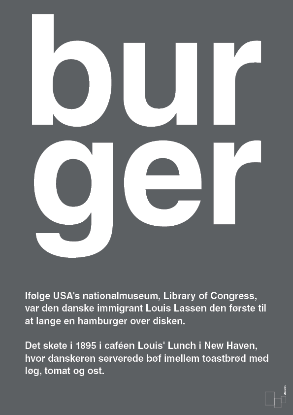plakat: burger - graphic charcoal-Retro-A1two3
