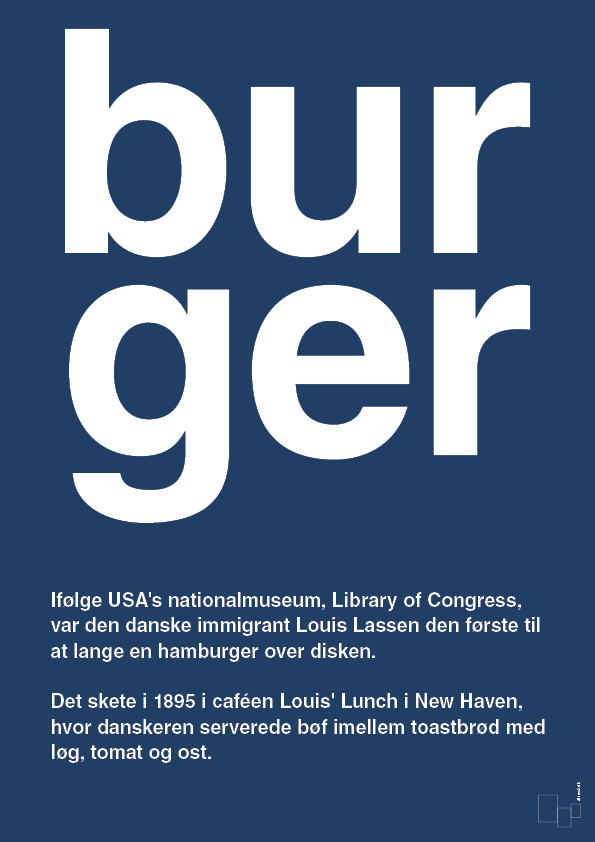 plakat: burger - lapis blue-Retro-A1two3