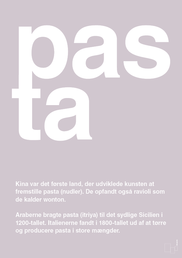 plakat: pasta - dusty lilac-Retro-A1two3