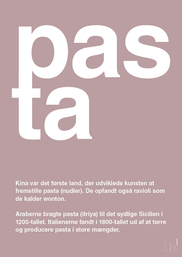 plakat: pasta - light rose-Retro-A1two3