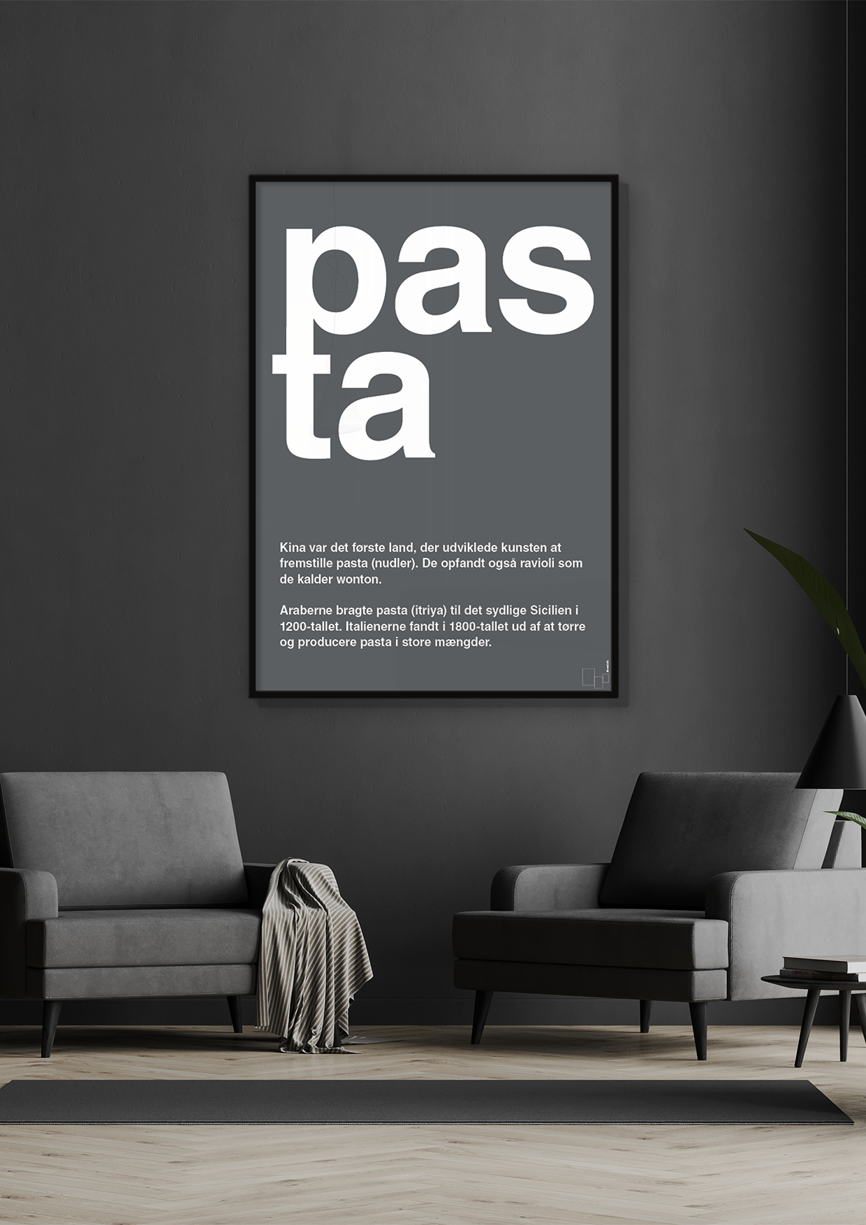 plakat: pasta - graphic charcoal-Retro-A1two3
