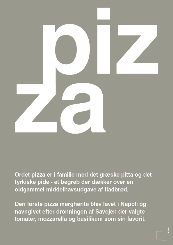 plakat: pizza - battleship gray-Retro-A1two3