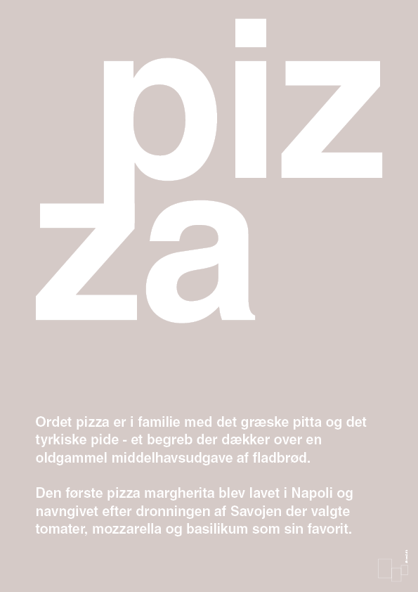 plakat: pizza - broken beige-Retro-A1two3