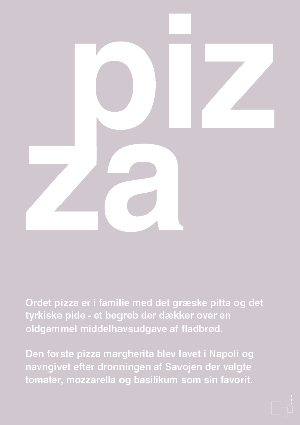 plakat: pizza - dusty lilac-Retro-A1two3