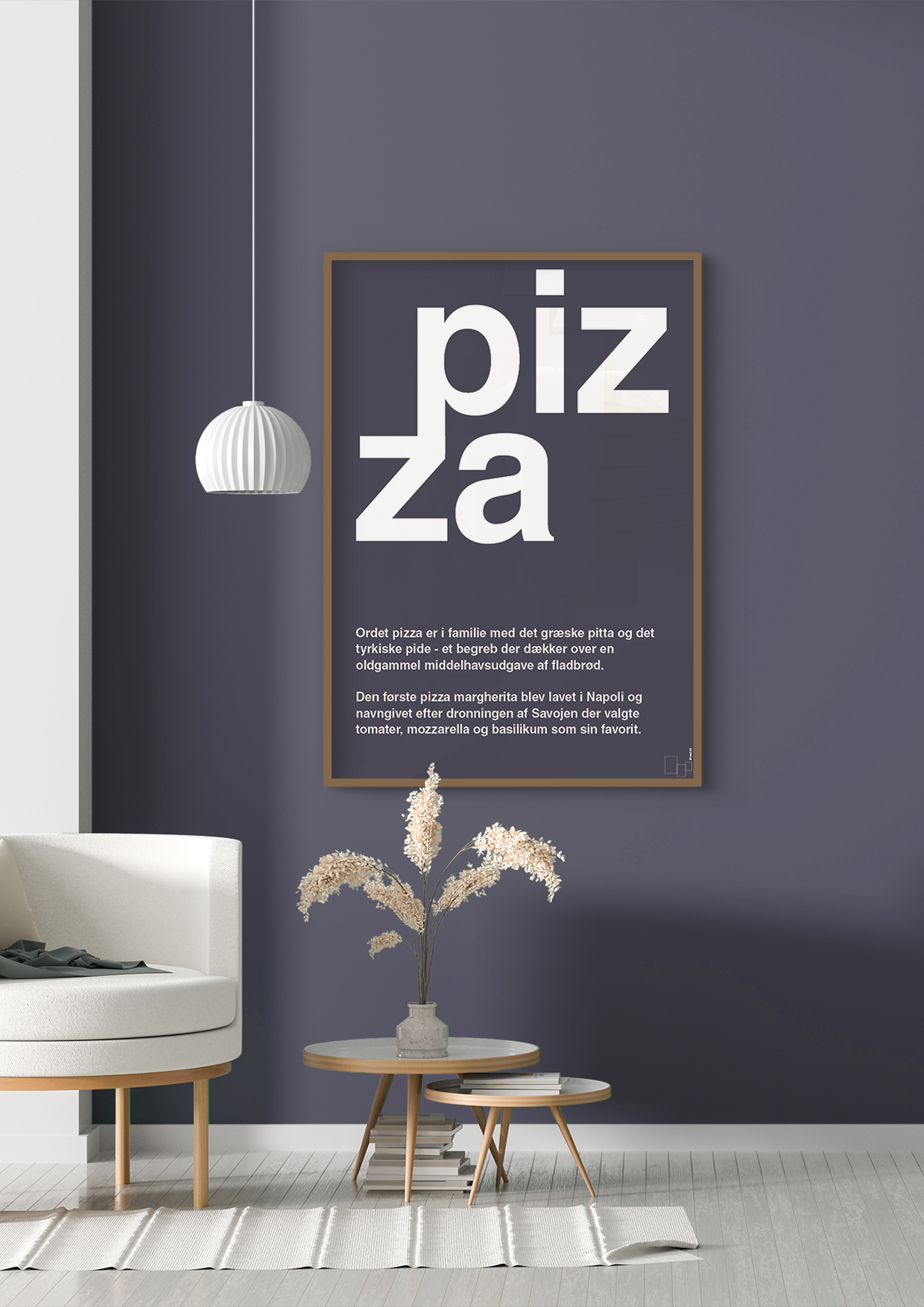 plakat: pizza - graphic charcoal-Retro-A1two3