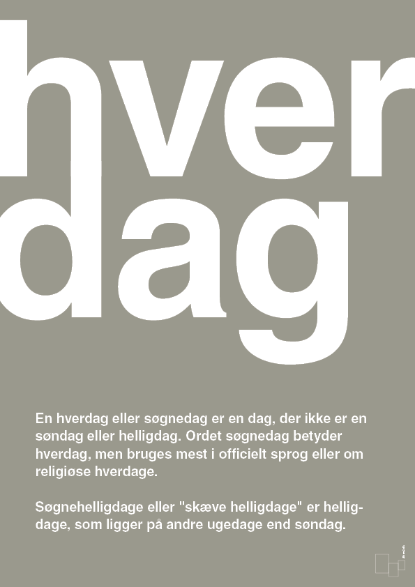 plakat: hverdag - battleship gray-Retro-A1two3