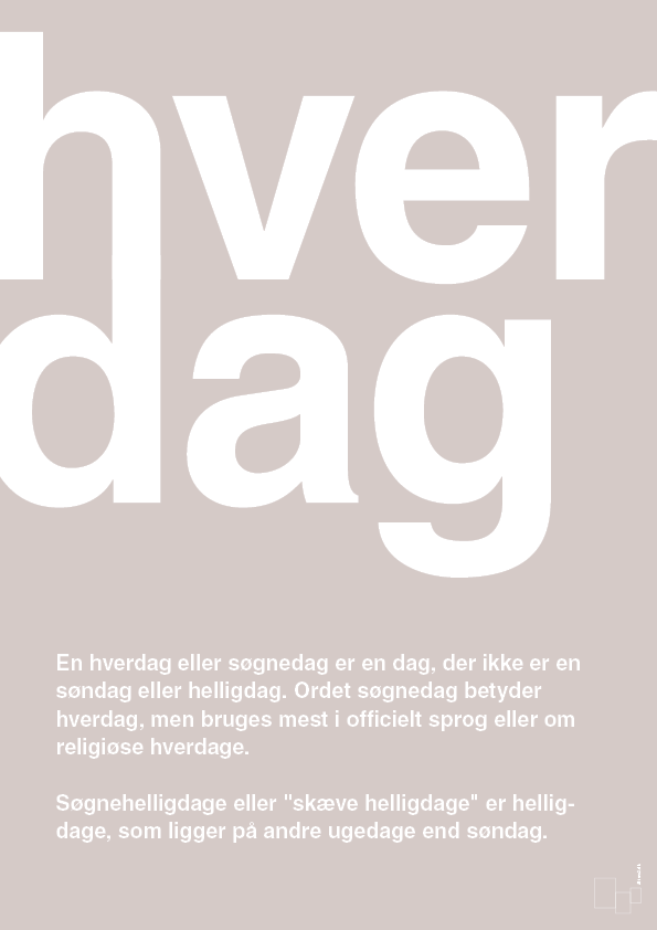 plakat: hverdag - broken beige-Retro-A1two3