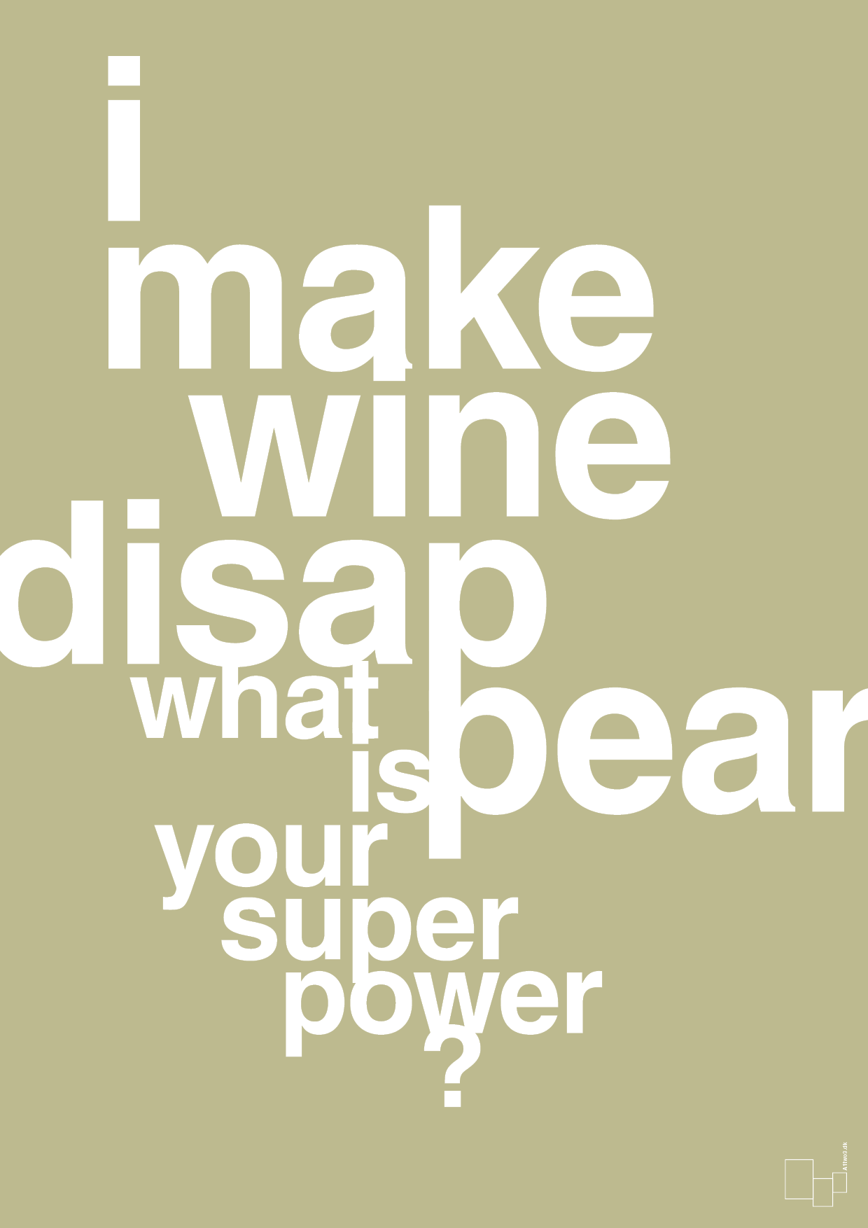plakat: i make wine disappear what is your super power - back to nature-Vin-A1two3