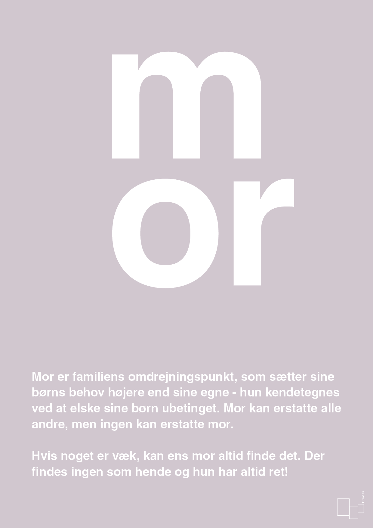 plakat: mor - dusty lilac-Familie-A1two3