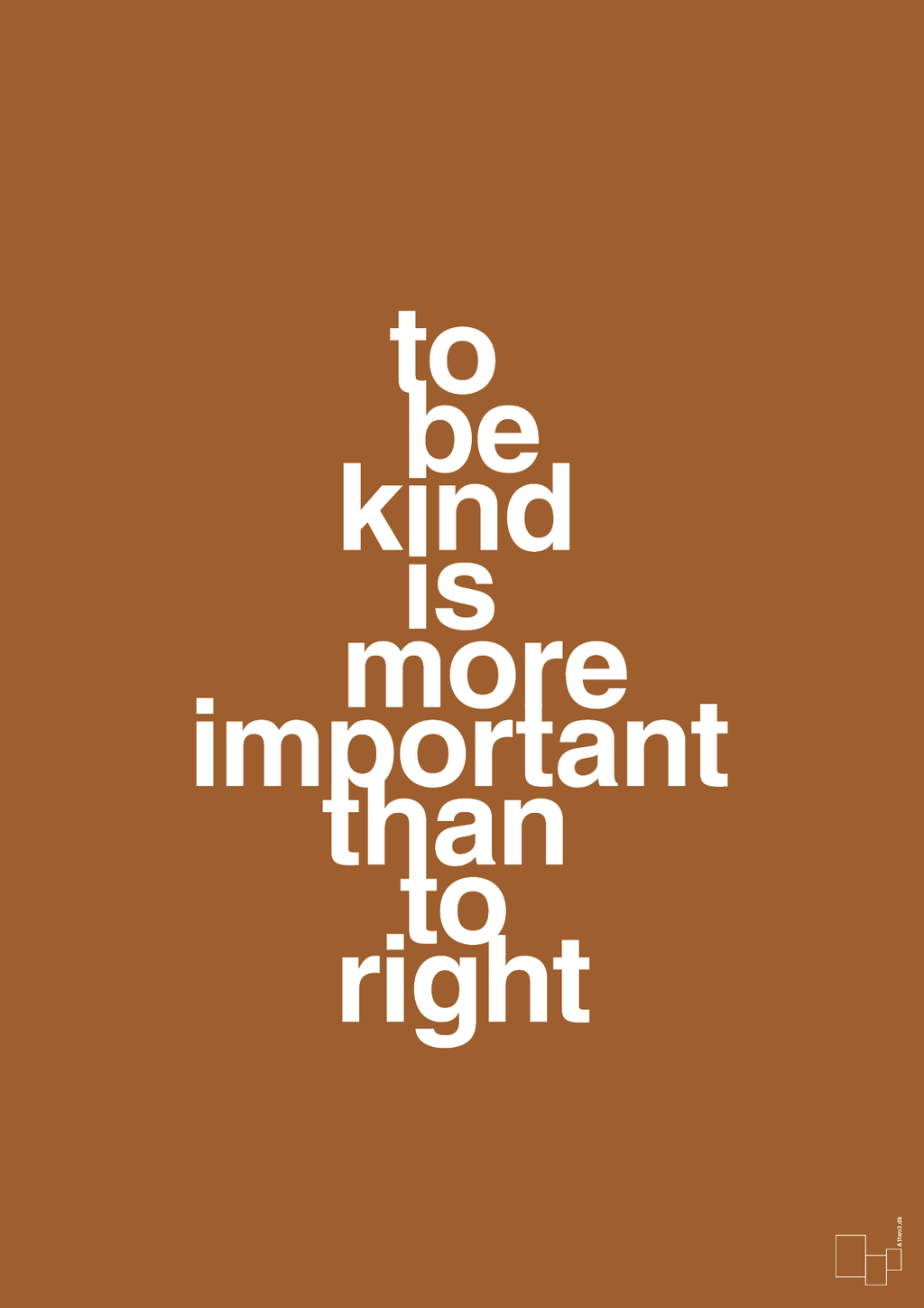 plakat: to be kind is more important than to right - cognac-Livet-A1two3